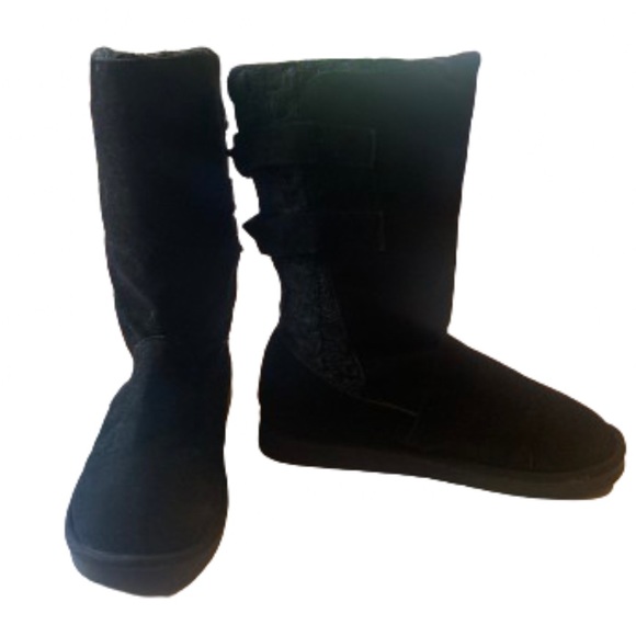 Muk Luks Mid Calf Faux Suede Jean Boot - Picture 6 of 10